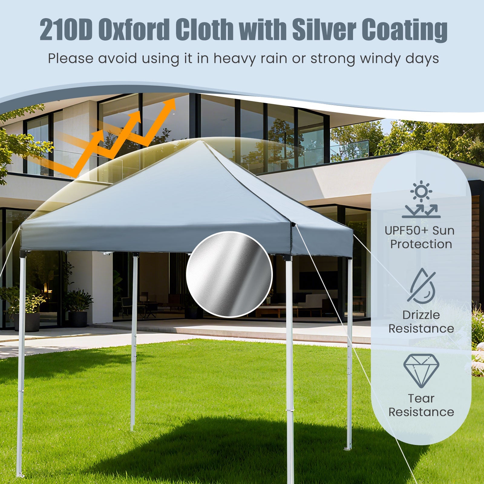 6.5 x 6.5 FT Pop up Canopy Tent with 4 Sidewalls and Wheeled Bag