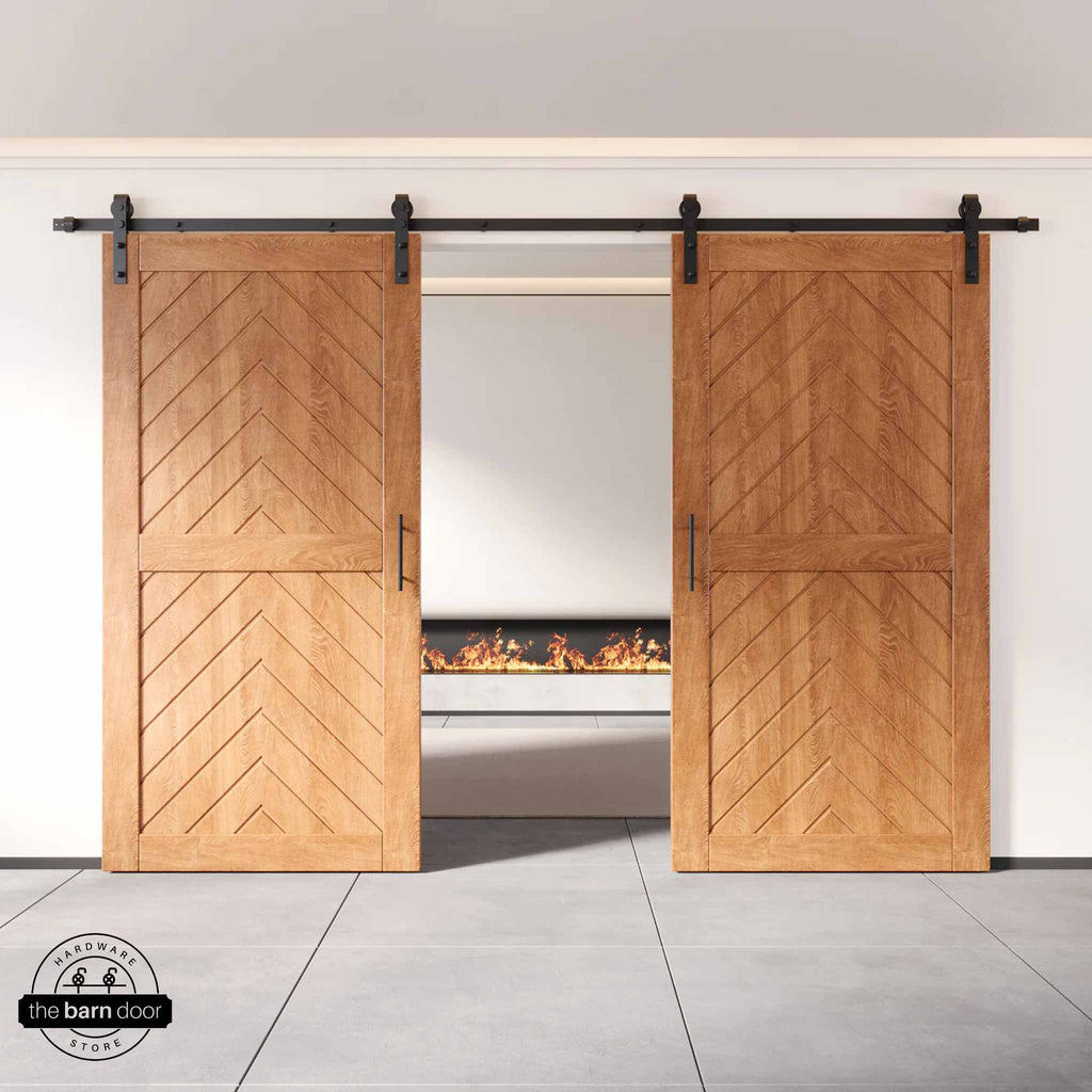 Fishbone Double Barn Door Kit | Black Hardware
