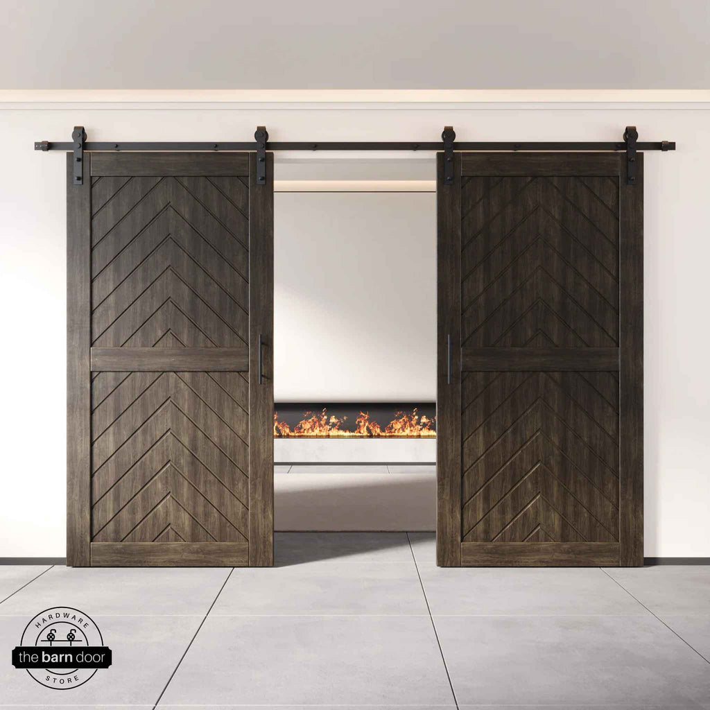 Fishbone Double Barn Door Kit | Black Hardware