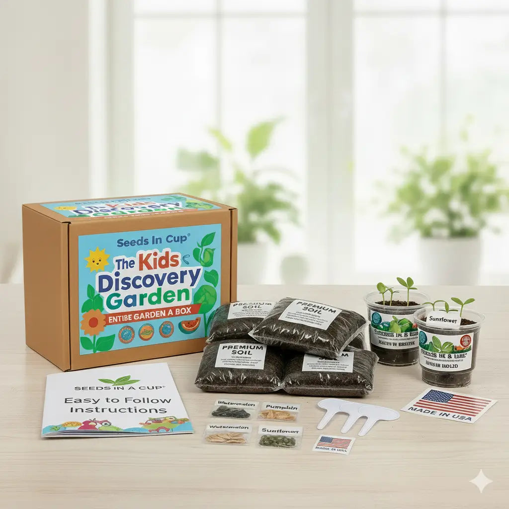 Seeds In A Cup®: All-in-One Indoor Micro-Garden Grow Kit - Kids Discovery Garden