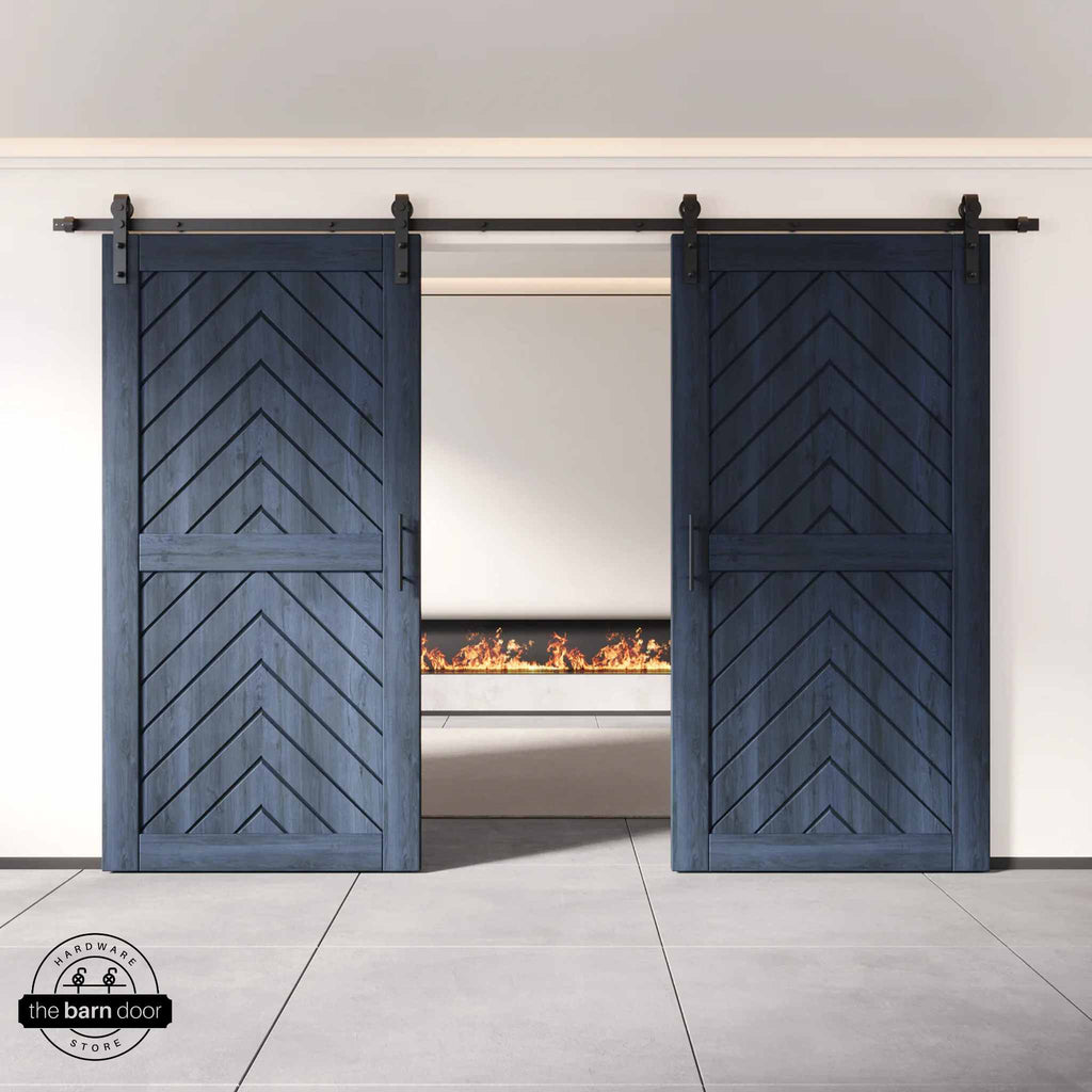 Fishbone Double Barn Door Kit | Black Hardware