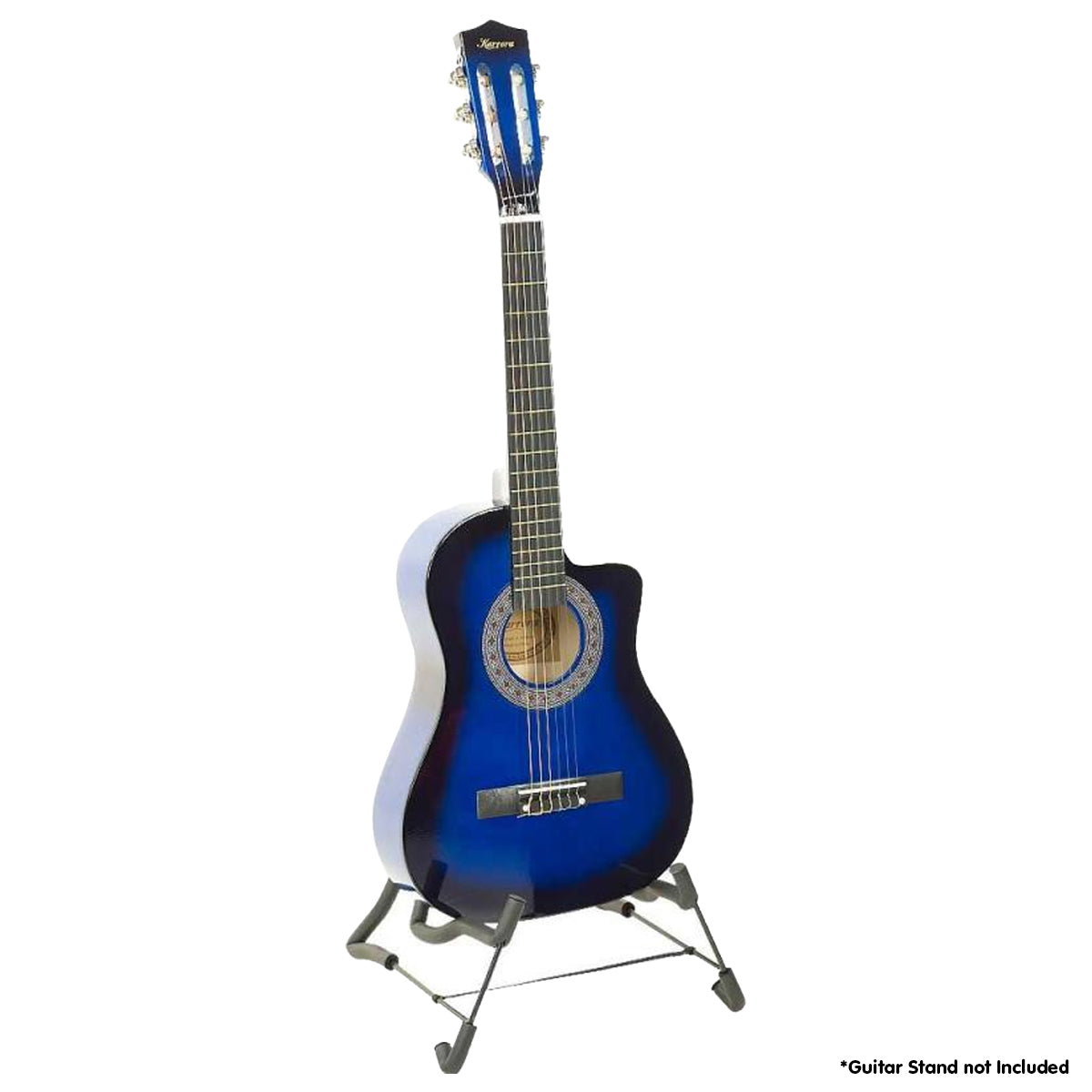 NNEDPE 38in Cutaway Acoustic Guitar with guitar bag - Blue Burst