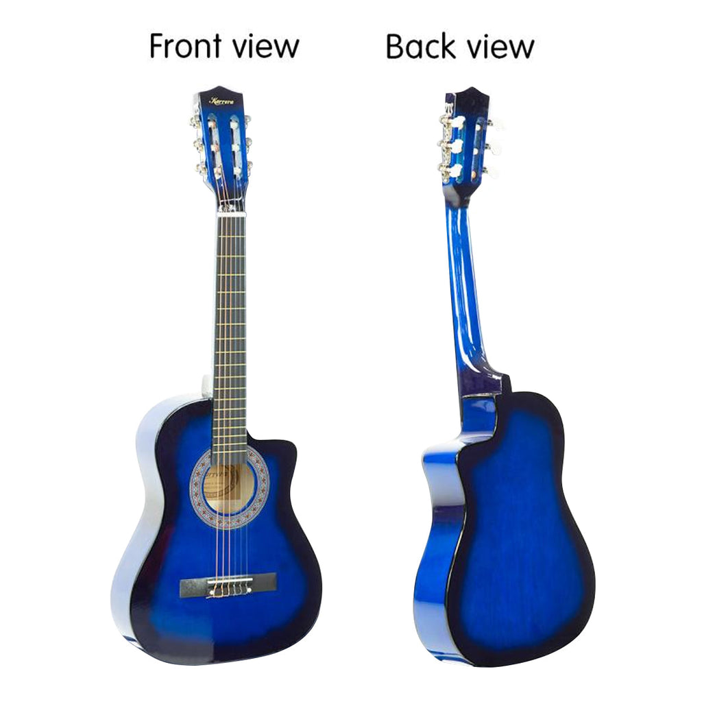 NNEDPE 38in Cutaway Acoustic Guitar with guitar bag - Blue Burst