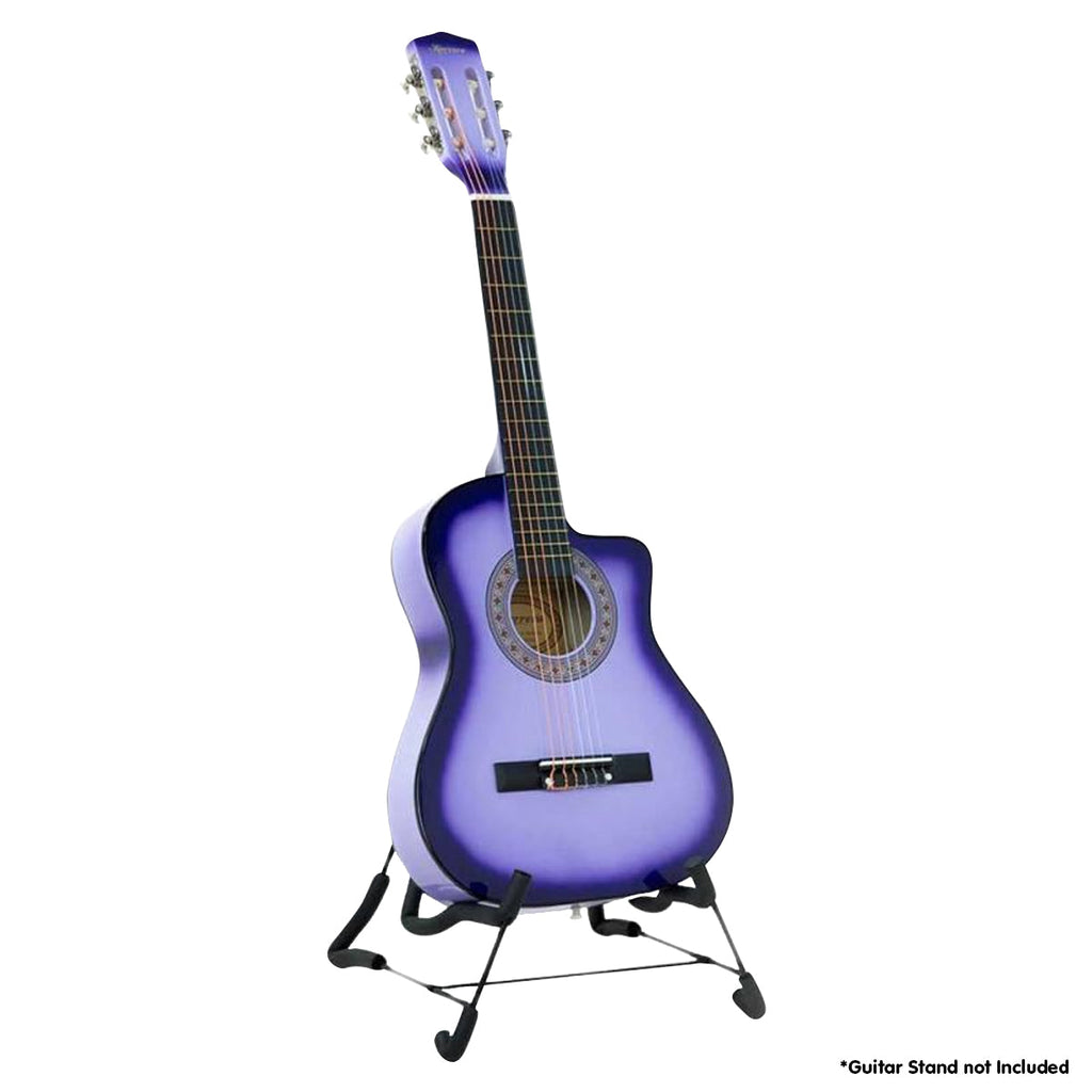 NNEDPE 38in Cutaway Acoustic Guitar with guitar bag - Purple Burst